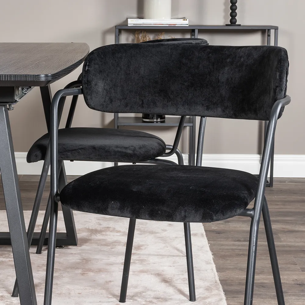 Arrow Dining Chair Black 2-pack