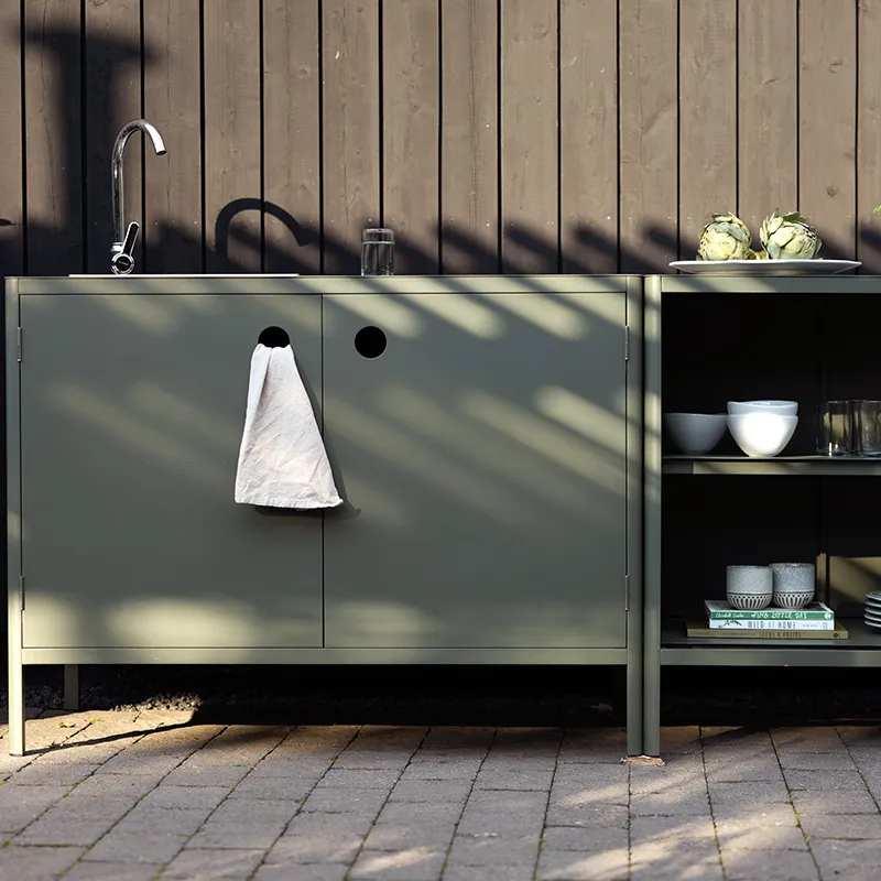 Kelia outdoor kitchen   with sink and tap  Nordic Green