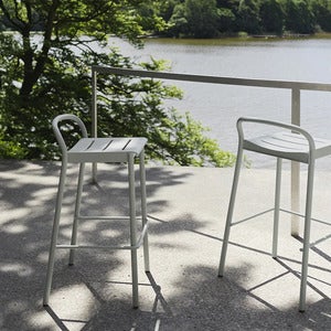 Linear Steel Bar stool Pale Blue 