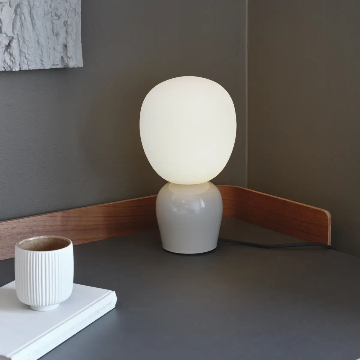 Table lamp Ø18.4 x H33.5 cm Metal/Glass Soft greige