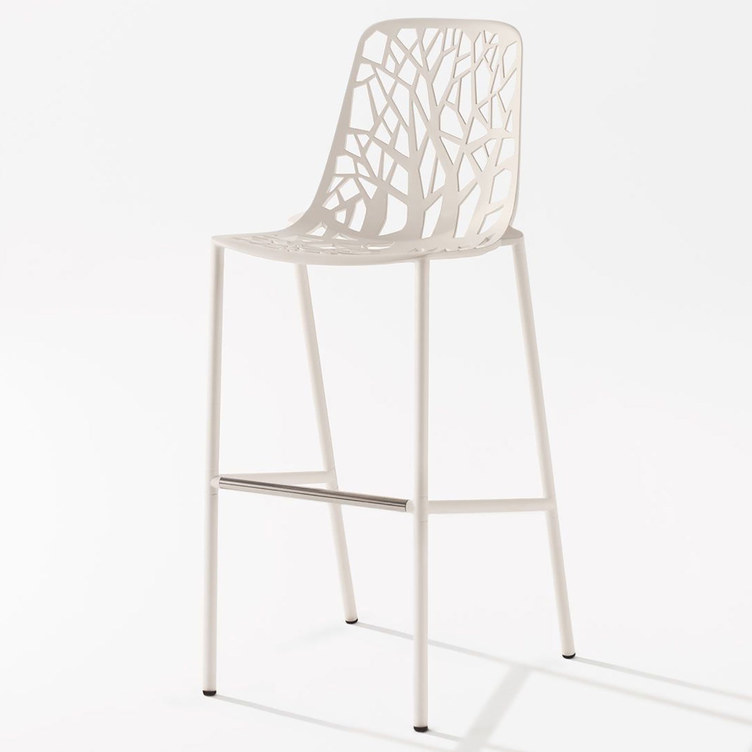 Forest bar stool 78 cm with high back White