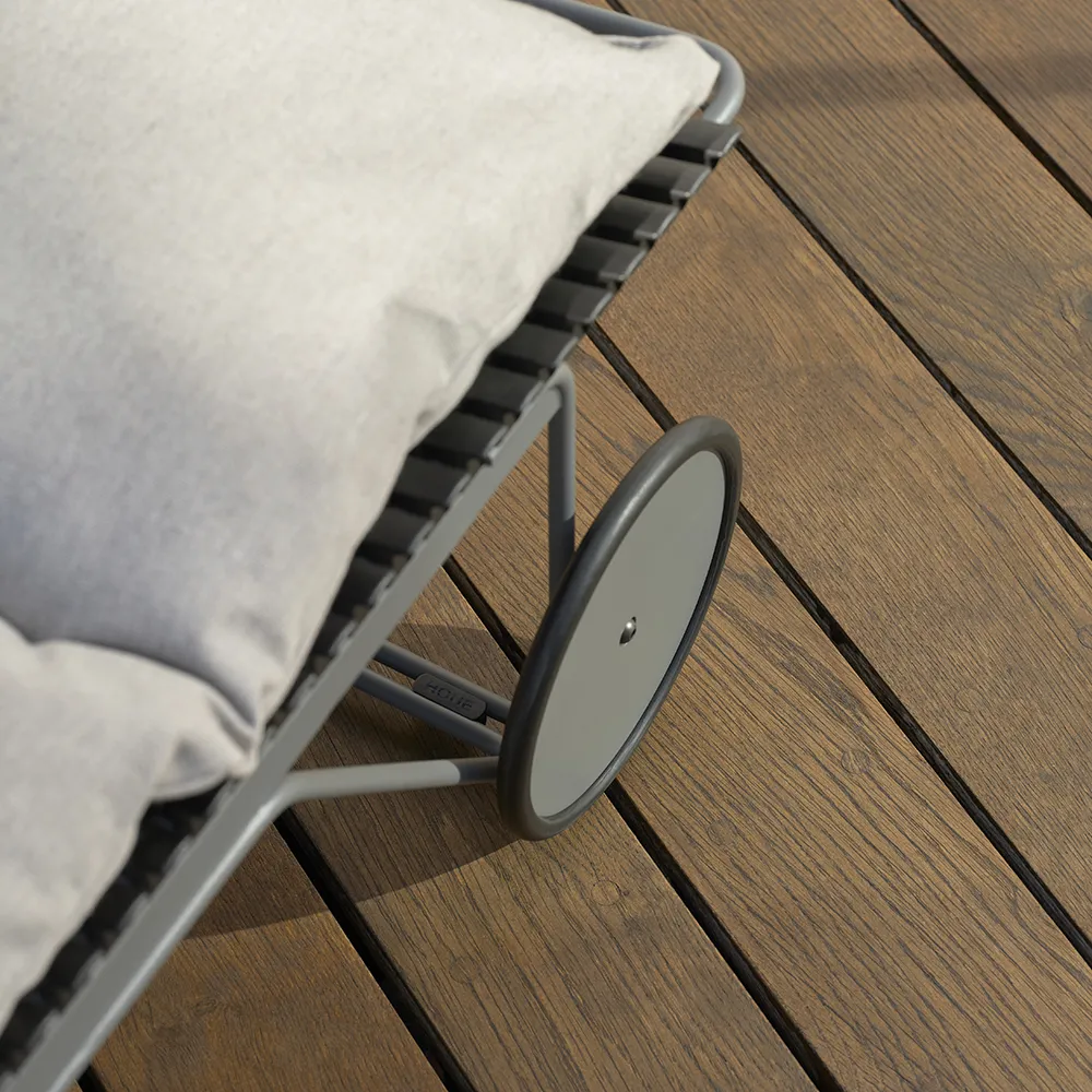 Click Adjustable chaise longue Beige. Frame: Grey