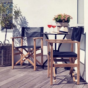 Drama directors chair black / teak