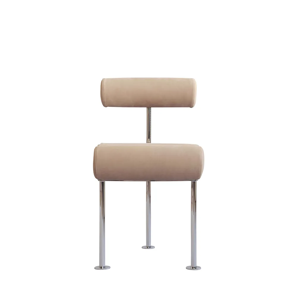 Hiro Dining Chair, Stainless Steel - Nubuck