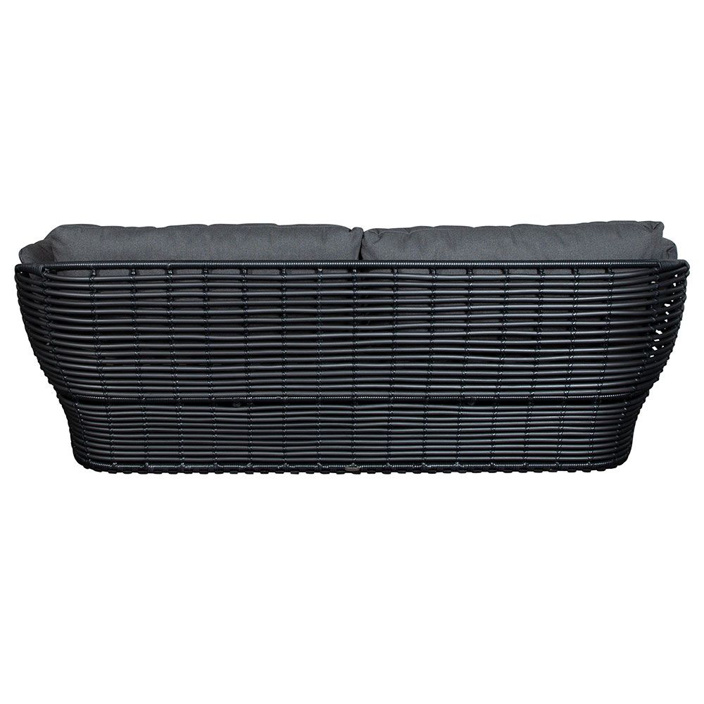 Lounge sofa Basket Graphite Artificial rattan Incl Grey Airtouch Cushion set