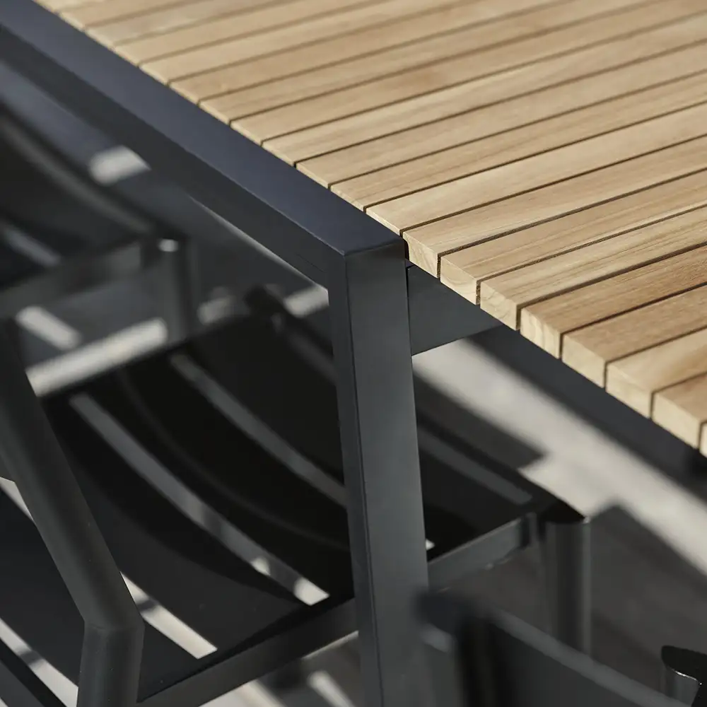 Naos dining table 100x220-320 cm black/teak