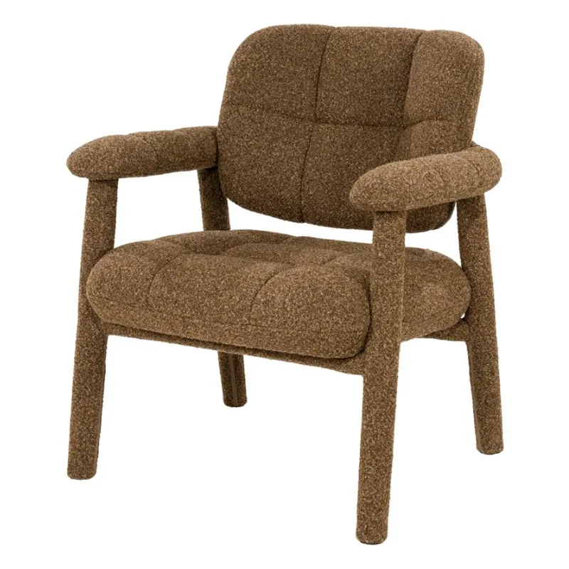 Knox Lounge chair 71,5x73x81 cm Metal & Fabric Brown