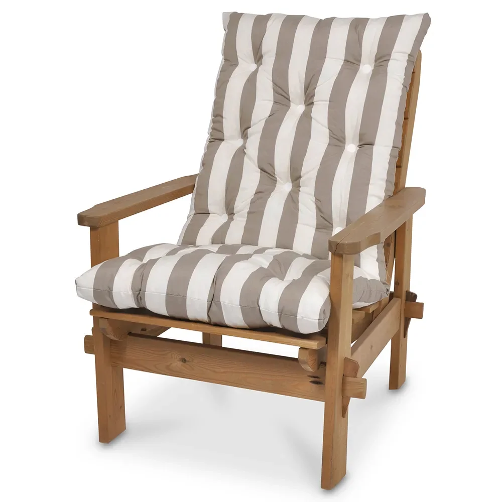 High flock cushion Taupe striped