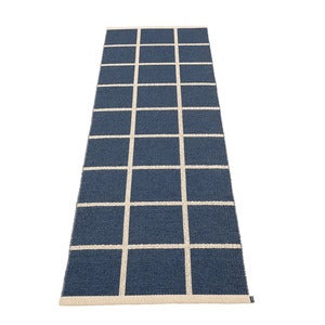 Woven Rug Criss Dark Blue 70x225 cm