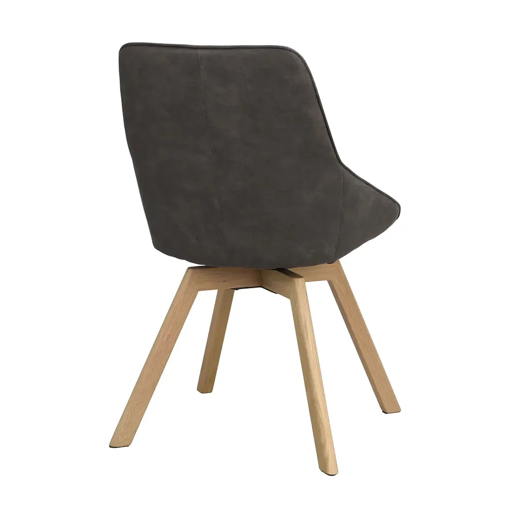 Alison dining chair darkgrå microfiber tyg/oak legs