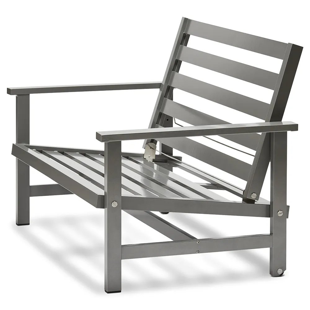 2-Seater Sofa Grey Aluminium