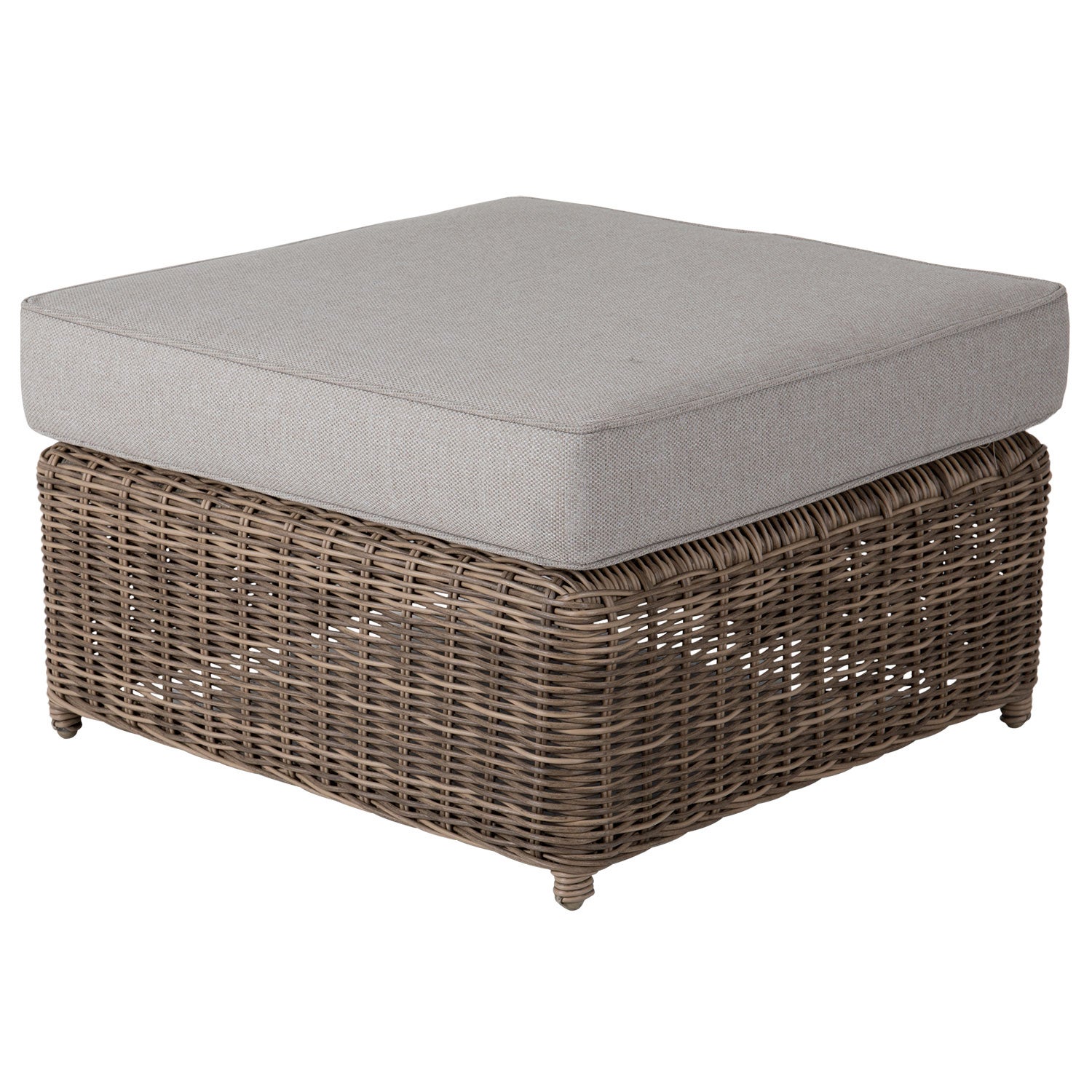 Glendon footstool rustic rattan incl cushion