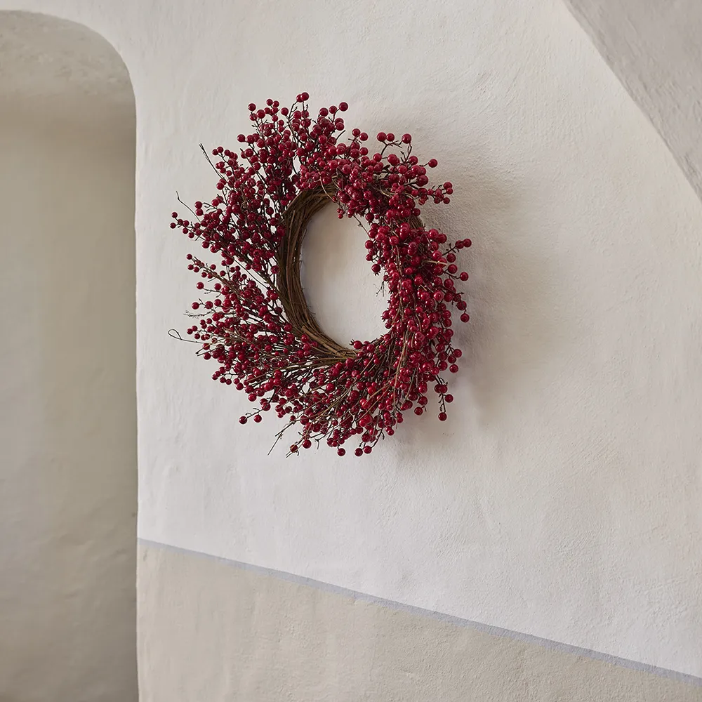 Artificial Berry Wreath Red Ø 75 cm