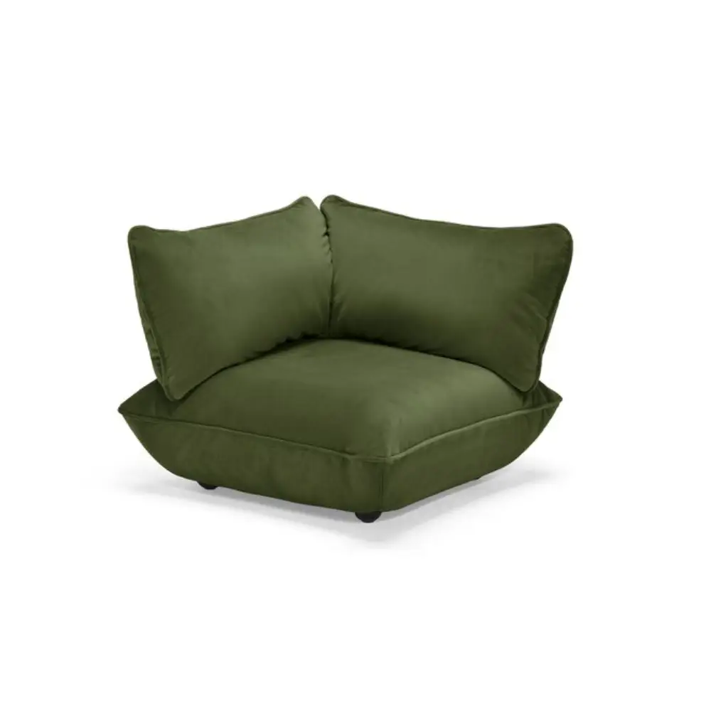 sumo corner seat velvet recycled deep green