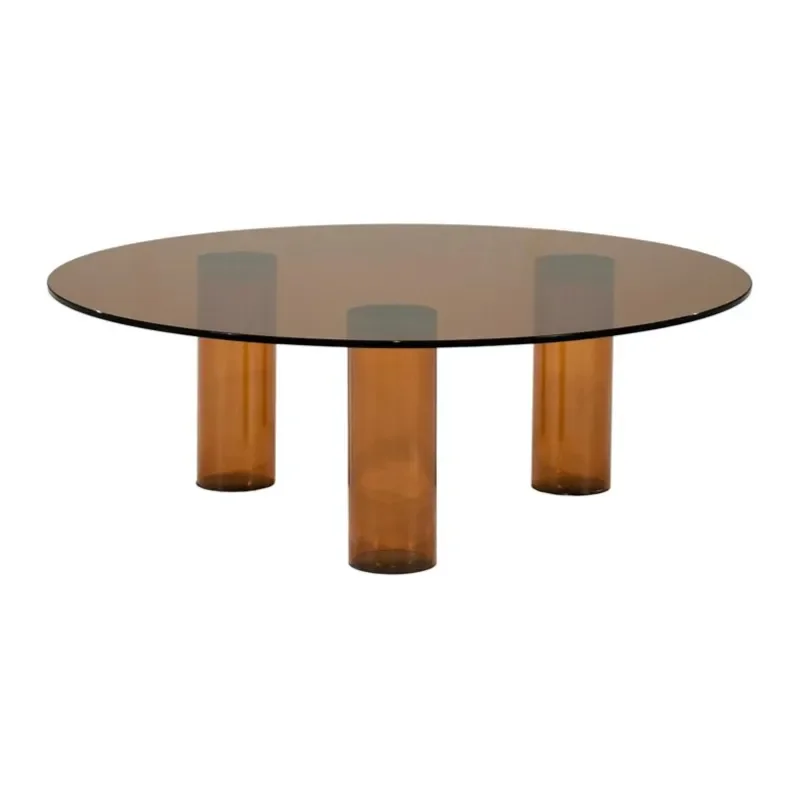 Aero coffee table 100x100x35 cm resin brown