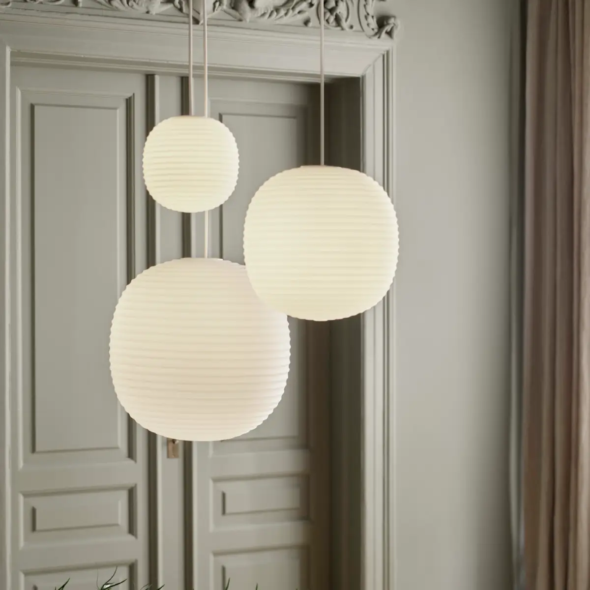 Lantern Pendant Lamp Ø20 White Opal Glass