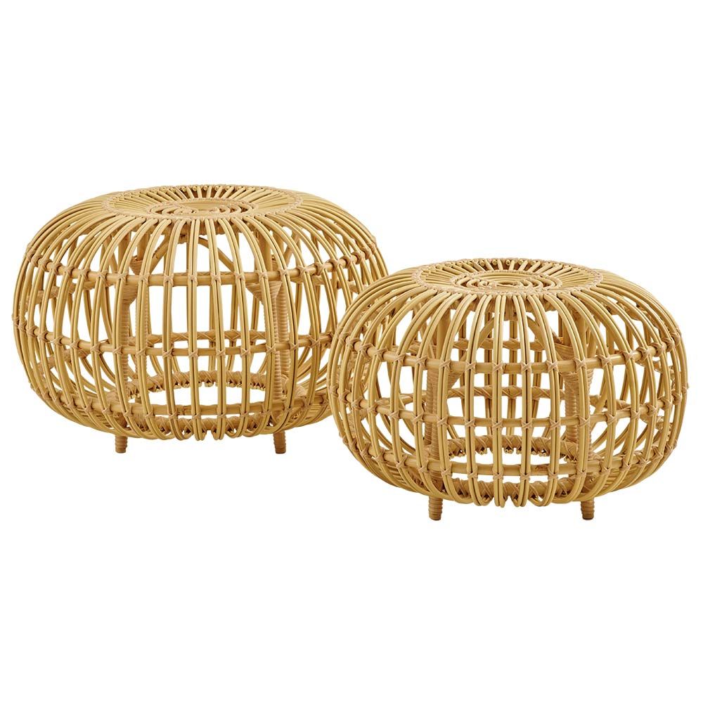 Ottoman Ø55 Cm Natural Rattan