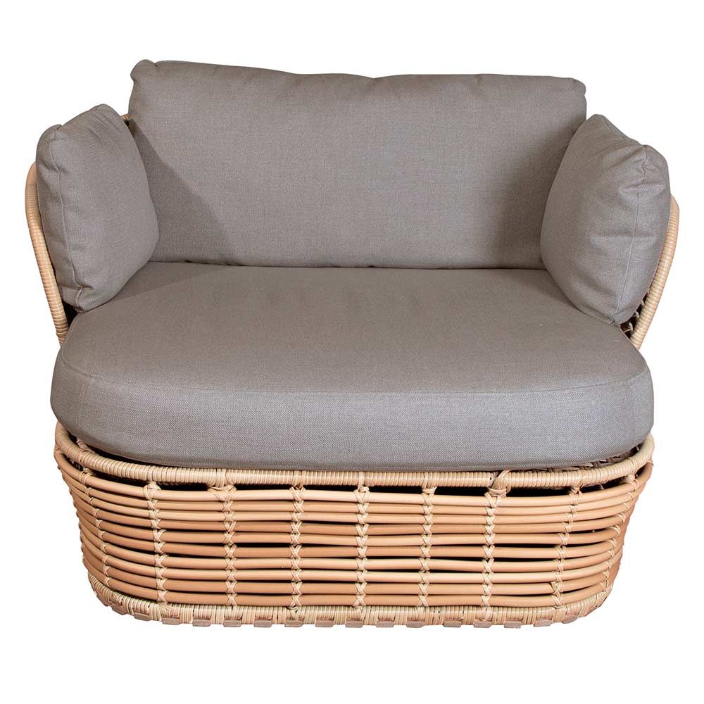 Lounge Armchair Basket Natural Wicker Incl Light Cane-Line Airtouch Cushion Set