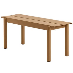 Linear Steel Bench 110x34 cm Burnt Orange 