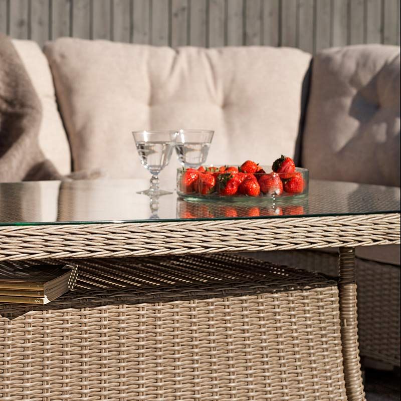 Coffee table Hornbrook 65X120 Cm Outdoor rattan Beige