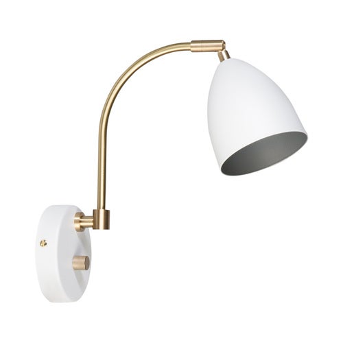 Deluxe Wall Light White/Brass Mr16 Incl Light Source