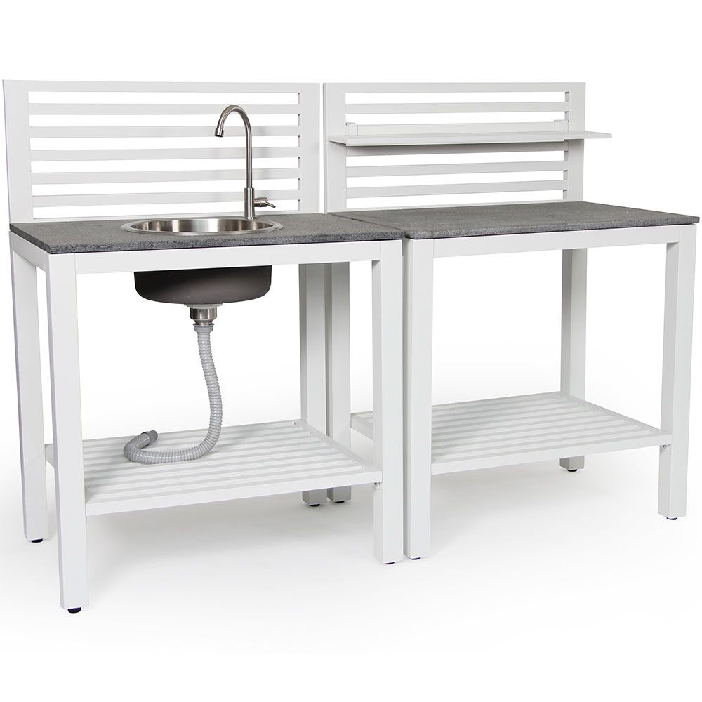 Bellac outdoor kitchen relief table white