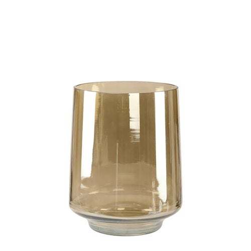 Reef candle lantern in glass Ø12 cm-Smoke Brown