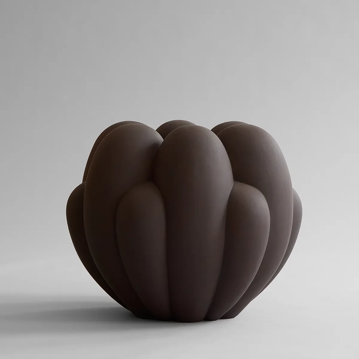Handmade Vase Bloom Big Chocolate Brown H44 cm