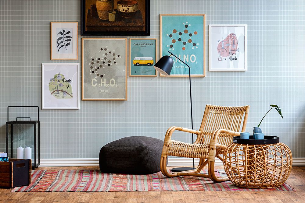 Curve lounge armchair Natural