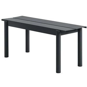 Linear Steel Bench 110x34 cm Anthracite Black 