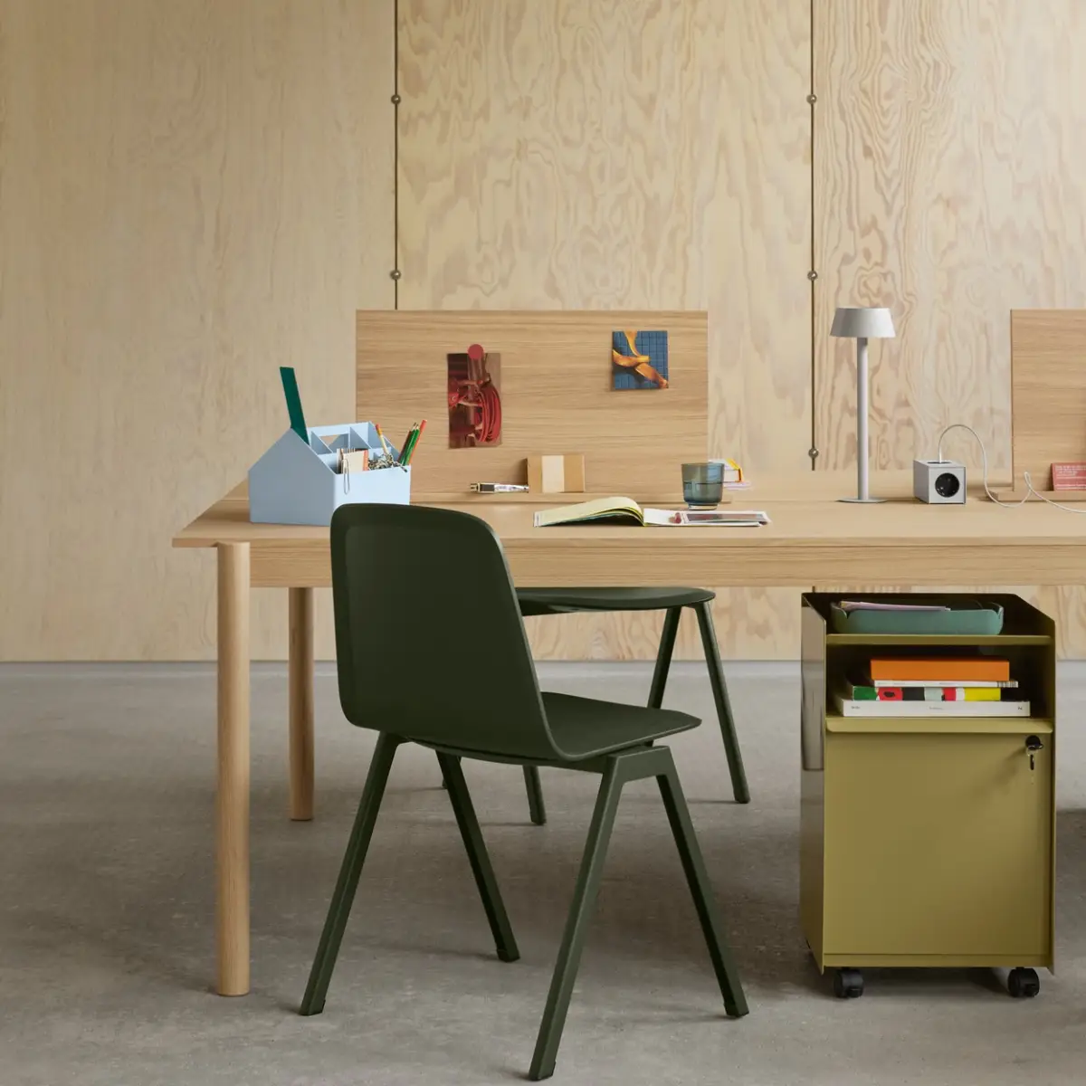 Folded Trolley H 61,5 cm Drawer - Dark Beige Green