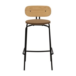 Curious Bar Stool Oak/Black Sugar Brown