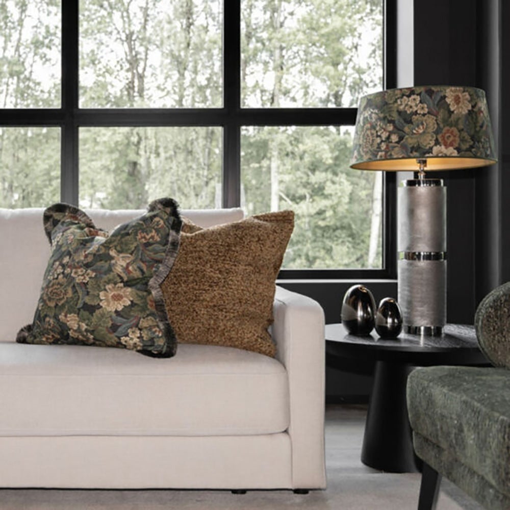 Ebonleaf Flower cushion cover with fringe edge - 50x50 cm