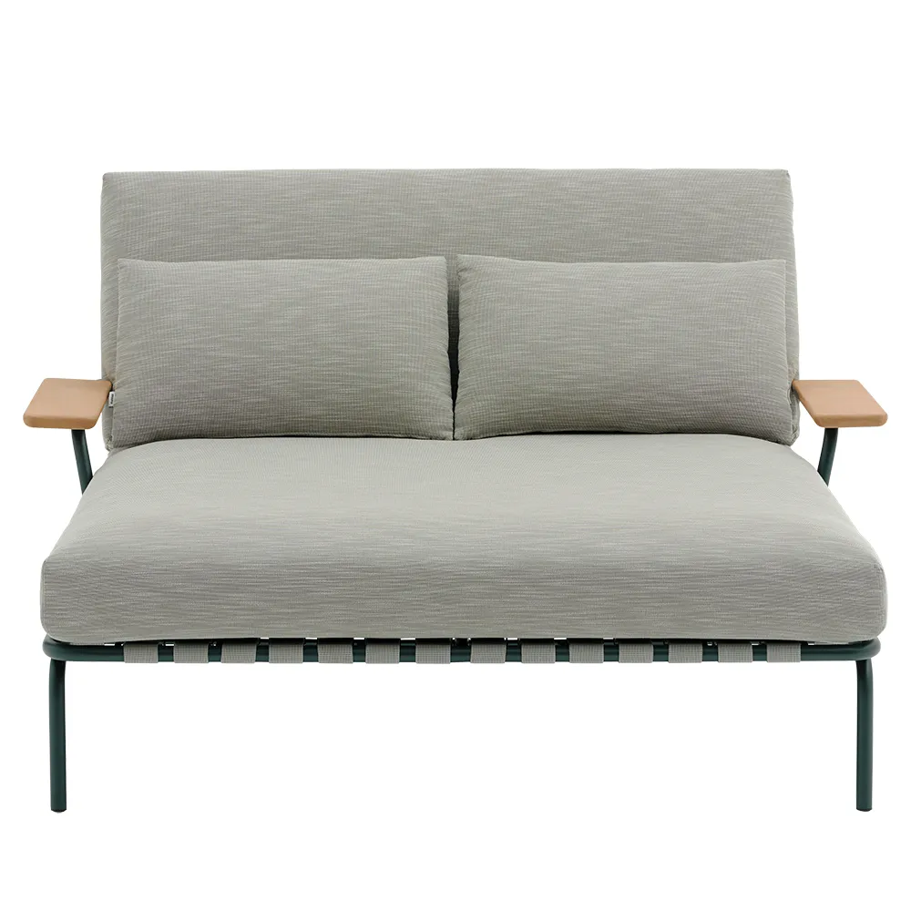 Loungebed Settle with Armrests Dark Green