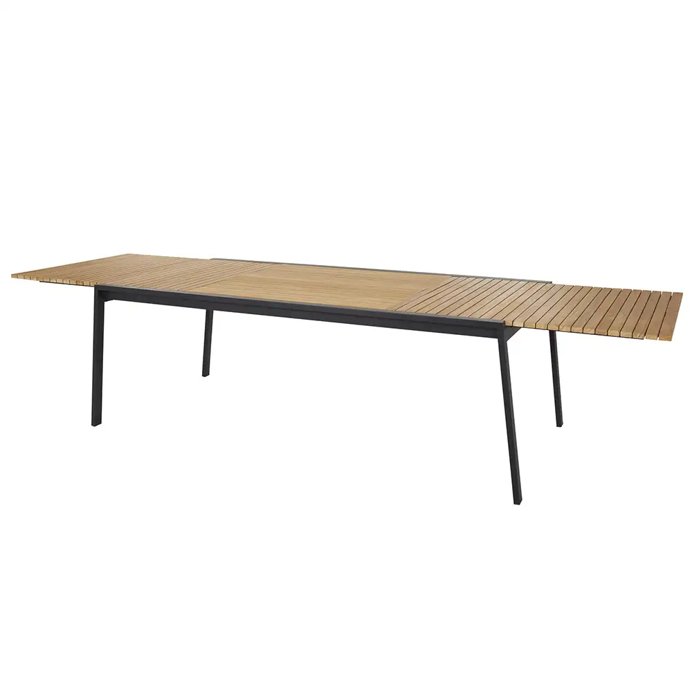 Naos dining table 100x220-320 cm black/teak