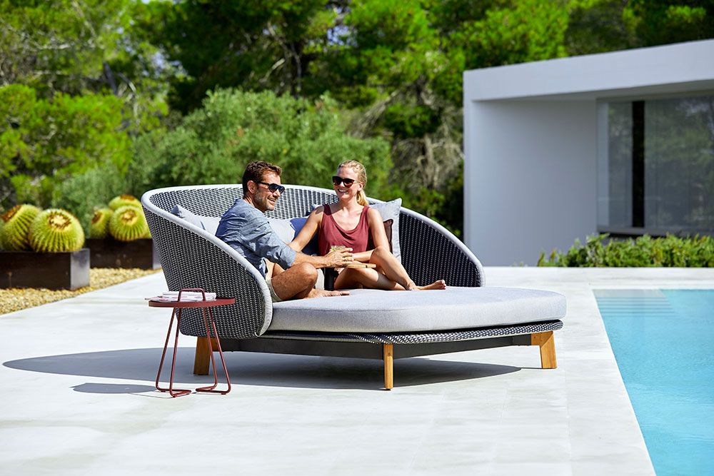 Peacock Sunbed Grey Incl. Cushions