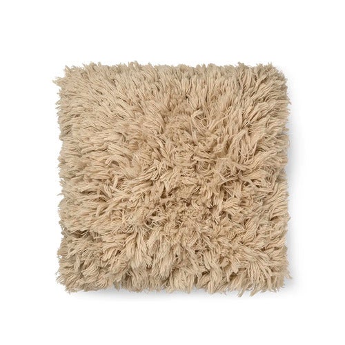 Handwoven Cushion Meadow High Pile Light Sand