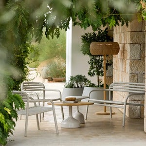 Illusion Glow floor lamp m/natural Weave Teak