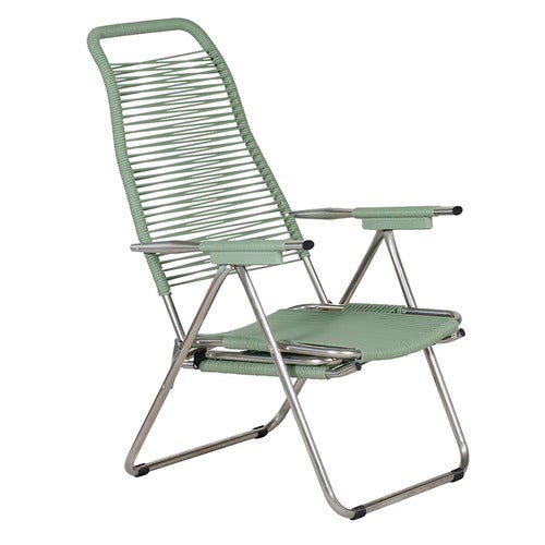 Spaghetti sun lounger sage green aluminium
