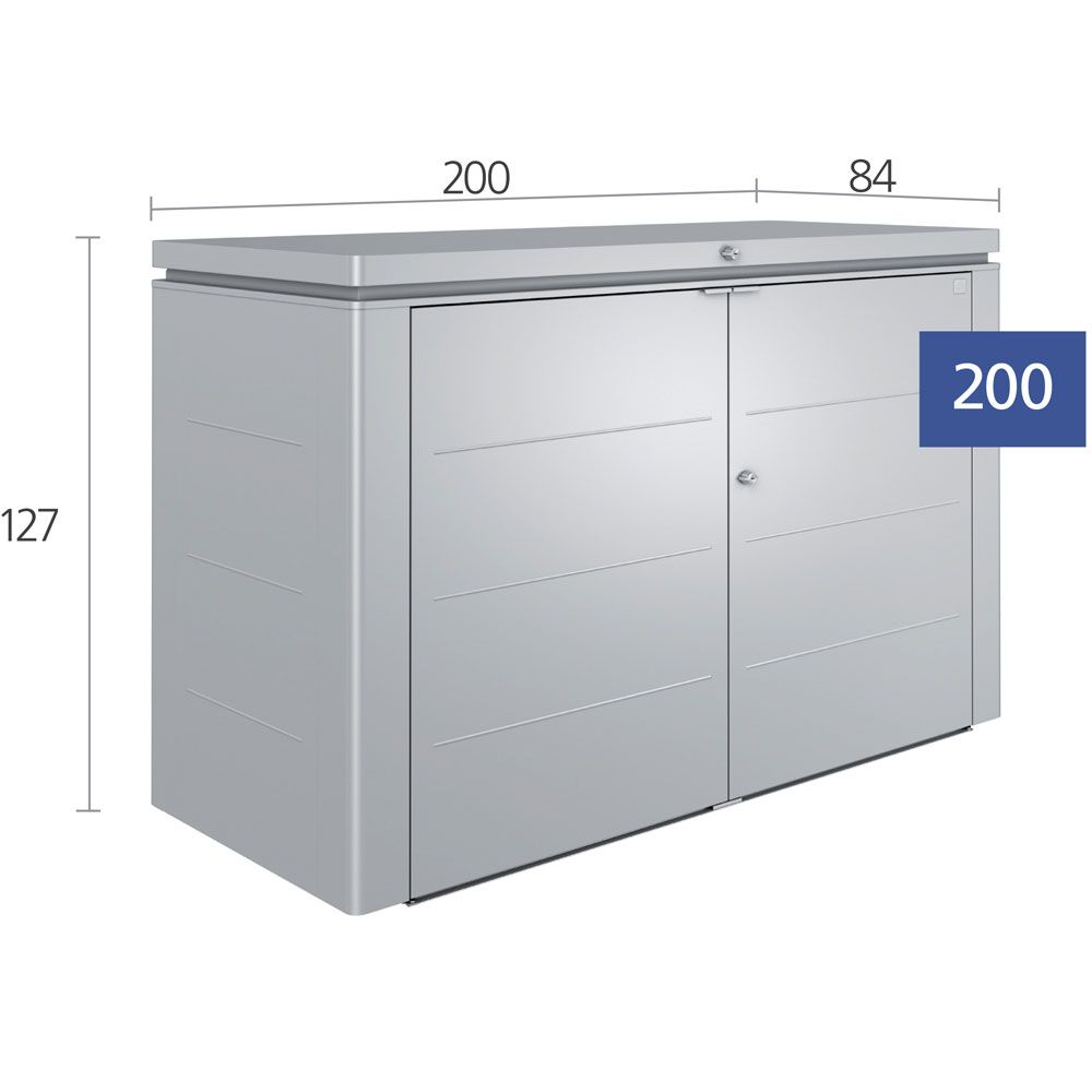 Highboard storage box 200cm quartz grey Biohort