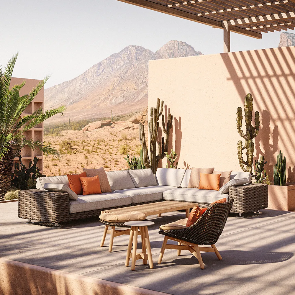 Mbrace club chair teak AXD teak 0205 arabica 0126