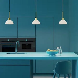 Vienda pendant brass/glass E14