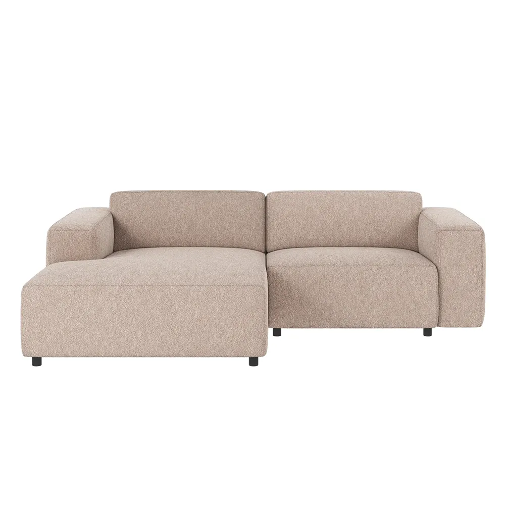 Willard sofa 3-seater sofa chaise longue left fabric Alice light beige