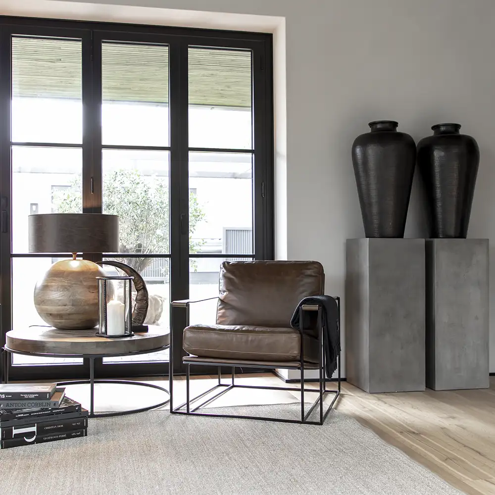 Coffee table Carlisle Ø90 cm silver back