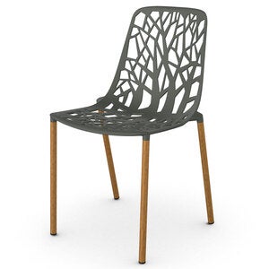 Forest dining chair with Iroko upholstered legs Metallic Grey
