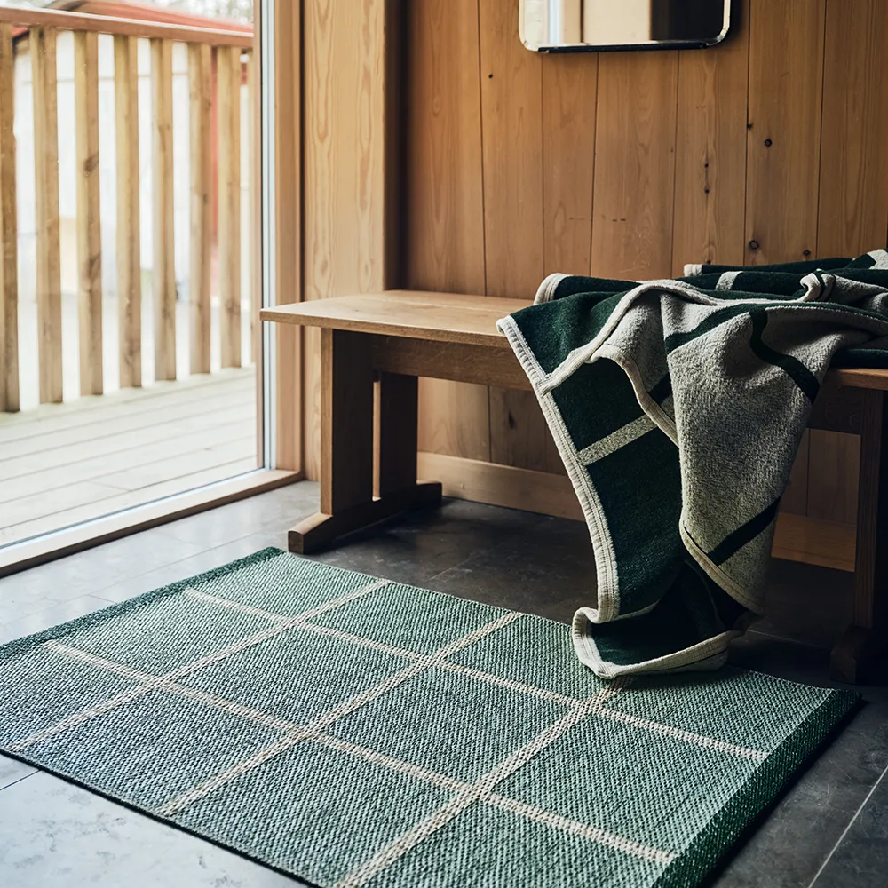 Woven blanket in lambswool Criss Leaf