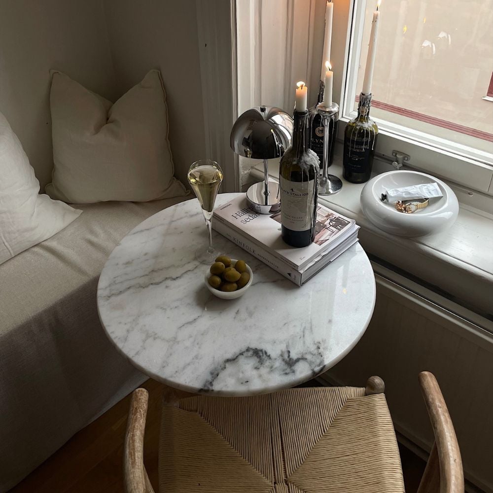 Loire marble table 60 white