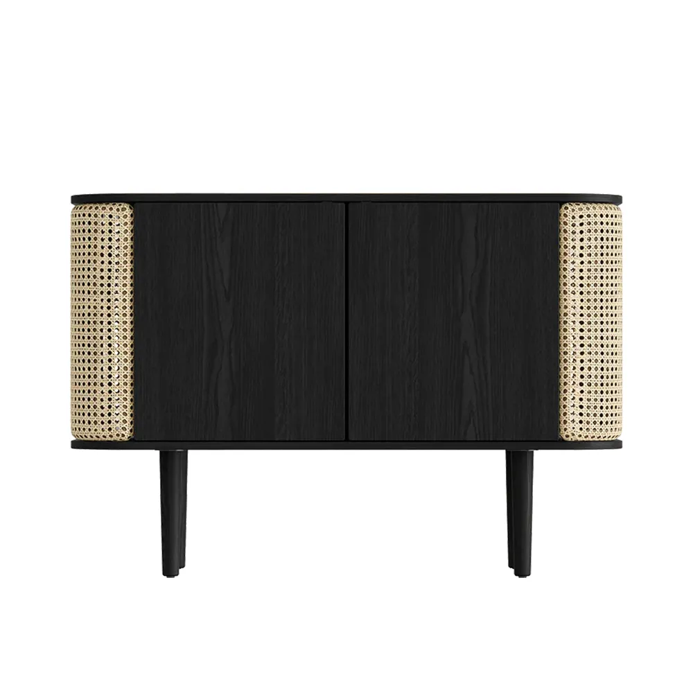  Treasures 2-door cabinet Black Oak/Venetian Cane
