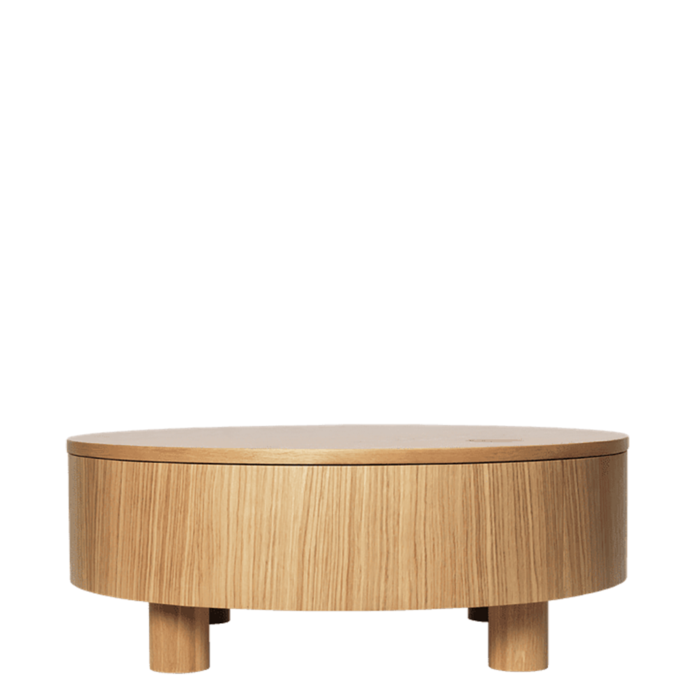 Olles Storage Table - Ø80 - Natural Oak Veneer