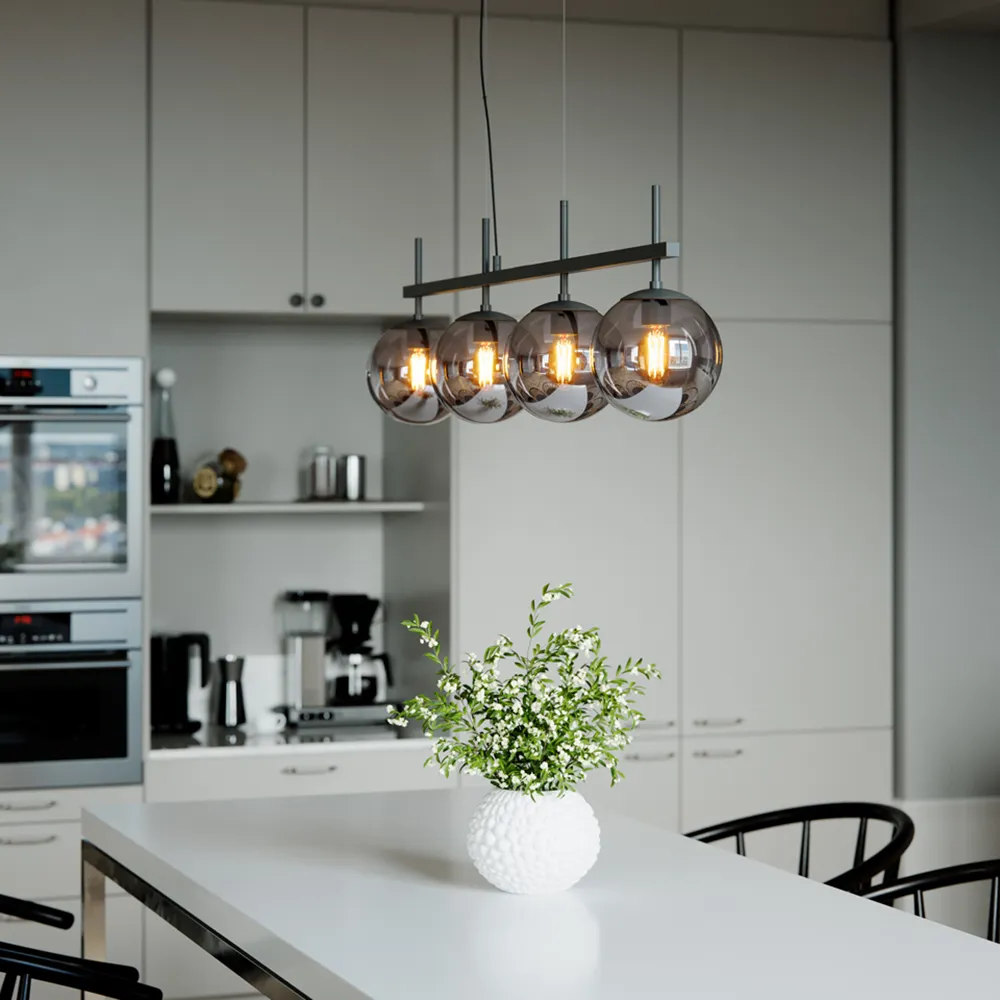 Boyle ceiling light 4 lights Smoke grey